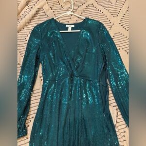 Nine West Teal Sequin Dress
